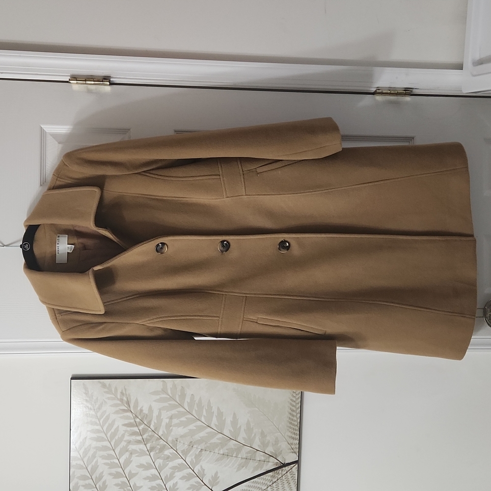 Anne Klein Coat Women's Size 12 Camel Color 70% Wool 20% Nylon 10% Cashmere